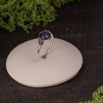 Blue goldstone leaves ring
