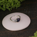 Blue goldstone leaves ring