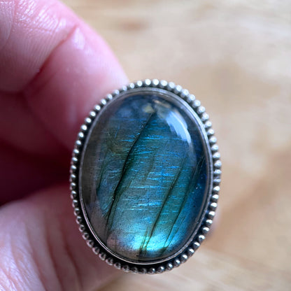 Labradorite silver ring