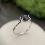 Blue goldstone leaves ring