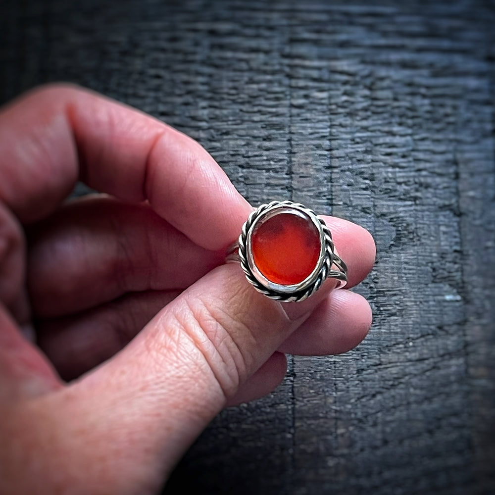 Carnelian ring size 8.25