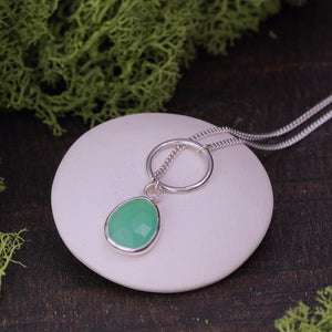 Chrysoprase lariat necklace