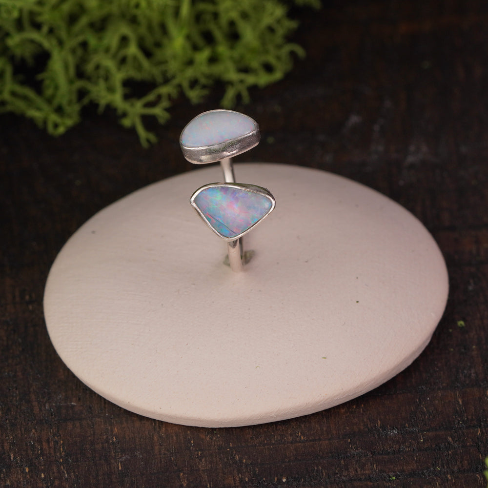 Coober Pedy opal open ring size 8.5