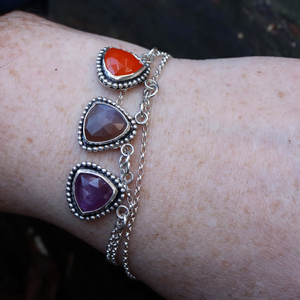 Chocolate moonstone bracelet