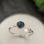 Leaf wrap ring kyanite