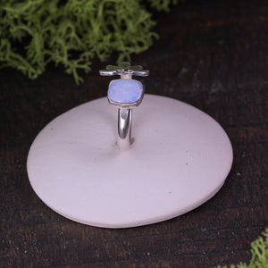 Coober Pedy opal Lotus ring size 8.75
