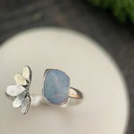 Coober Pedy opal Lotus ring size 8.75