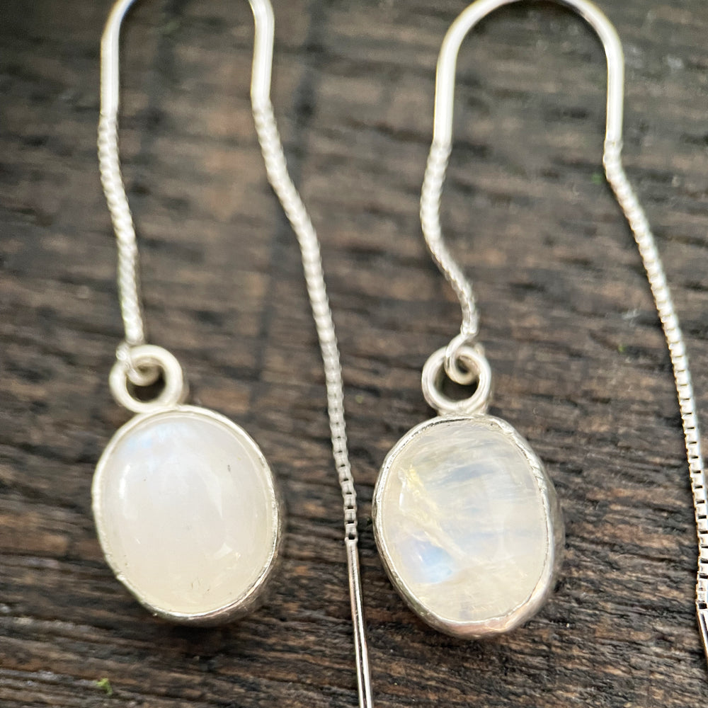 Moonstone threader earrings