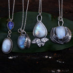 Moonstone double leaf pendant