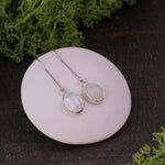 Moonstone threader earrings
