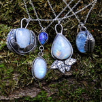 Moonstone teardrop leaf pendant