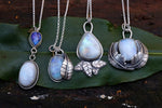 Moonstone double leaf pendant