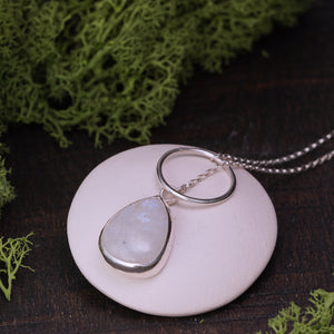 Moonstone lariat necklace