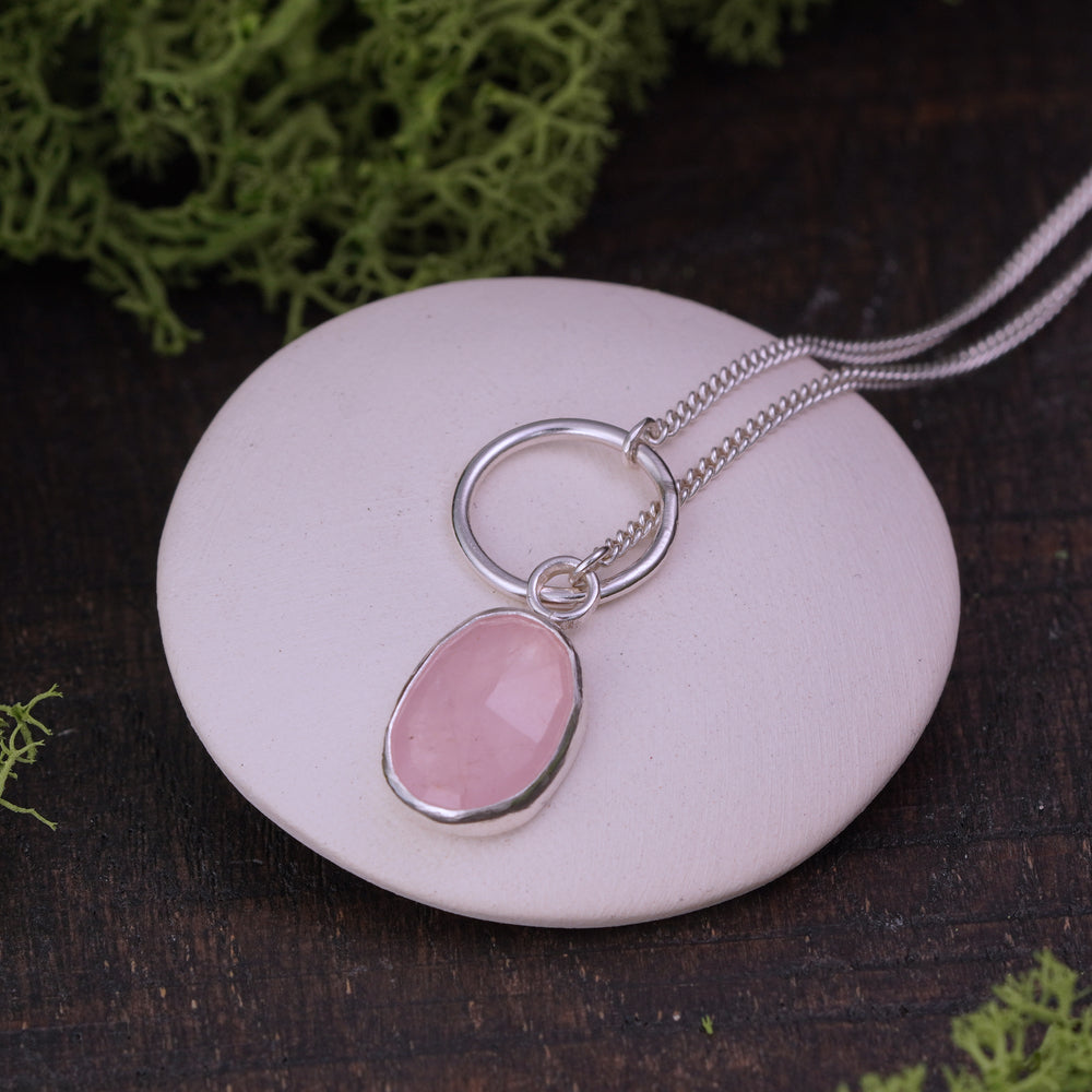 Morganite lariat necklace