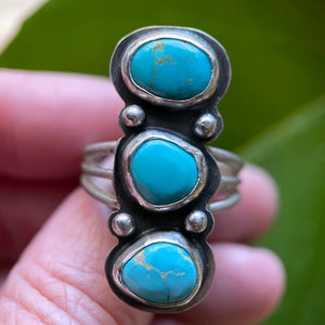 Number 8 Turquoise triple ring