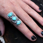Number 8 Turquoise triple ring