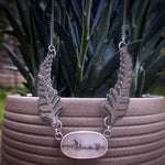 Winged leaf dendritic agate pendant
