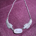 Winged leaf dendritic agate pendant