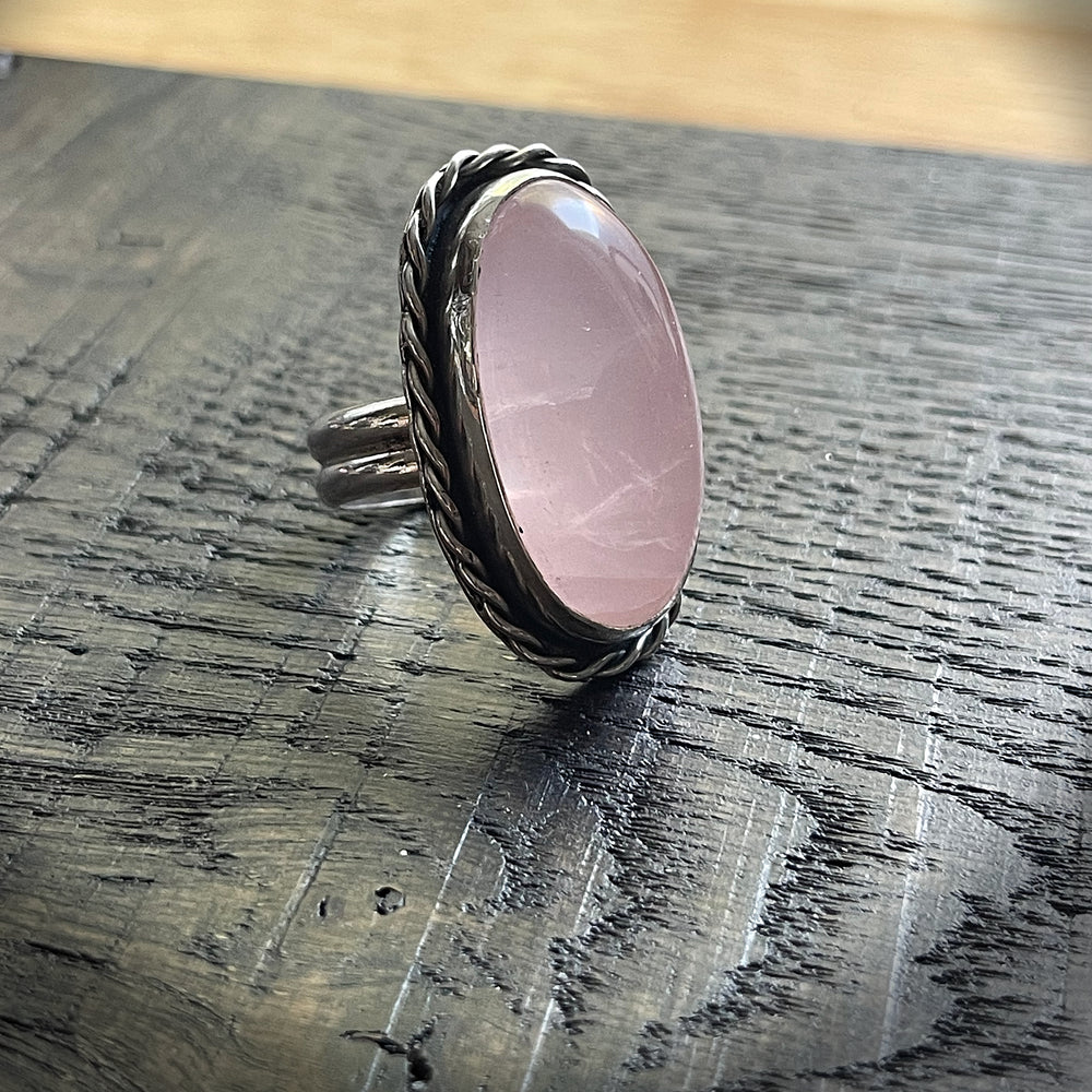Rose quartz ring size 8.5