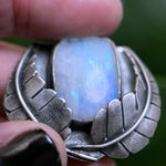 Moonstone double leaf pendant