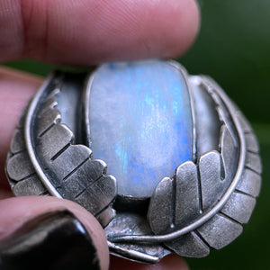 Moonstone double leaf pendant
