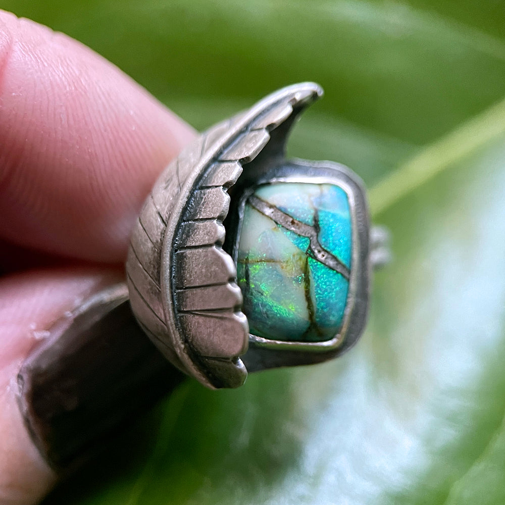 Sterling opal ring #7