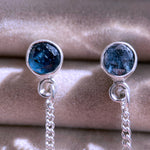 Teal moss kyanite arrow earrings