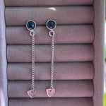 Teal moss kyanite arrow earrings