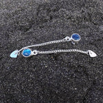 Teal moss kyanite arrow earrings
