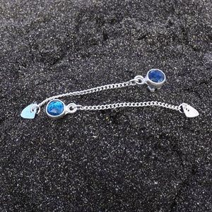 Teal moss kyanite arrow earrings