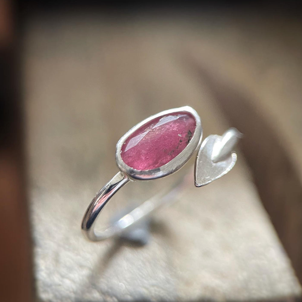 Leaf wrap ring tourmaline