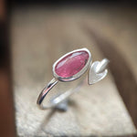 Leaf wrap ring tourmaline