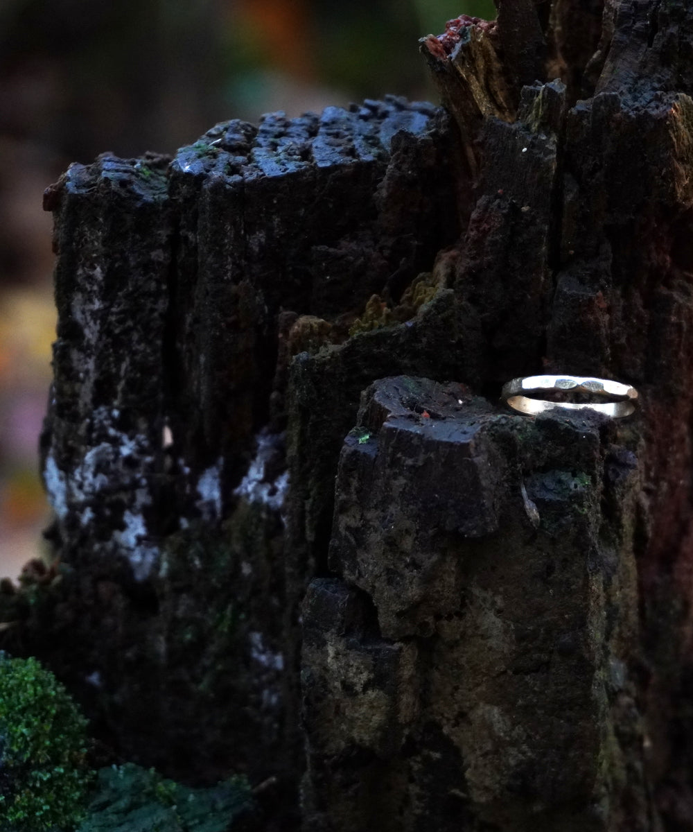 Gold fill hammered ring