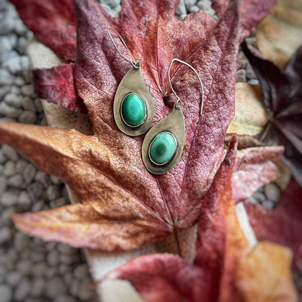Hubei Turquoise Paisley danglers