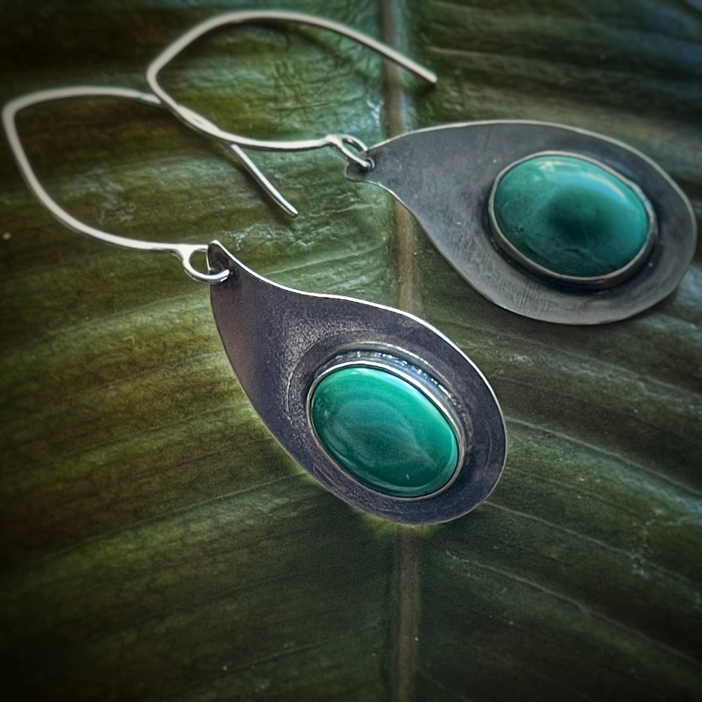 Hubei Turquoise Paisley danglers