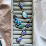 Moonstone and sterling opal pendant