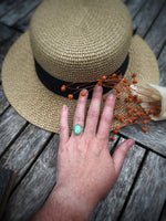 Triple band Chrysoprase teardrop stacker
